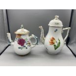 Pair of Herend Porcelain Coffee Pots Great Condit