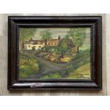 Signed and Framed Oil Painting of The Mole Trap Pu