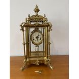 Stunning 8 Day Striking Brass Four Glass Ansonia Mantel Clock