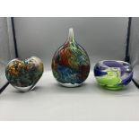 Three Beautiful examples of Signed Blown Glass to