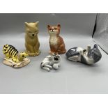 Five Cat Figures to include Royal Doulton Winnie T