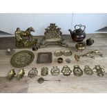 assorted Brass items to include Antique Ornate Vic