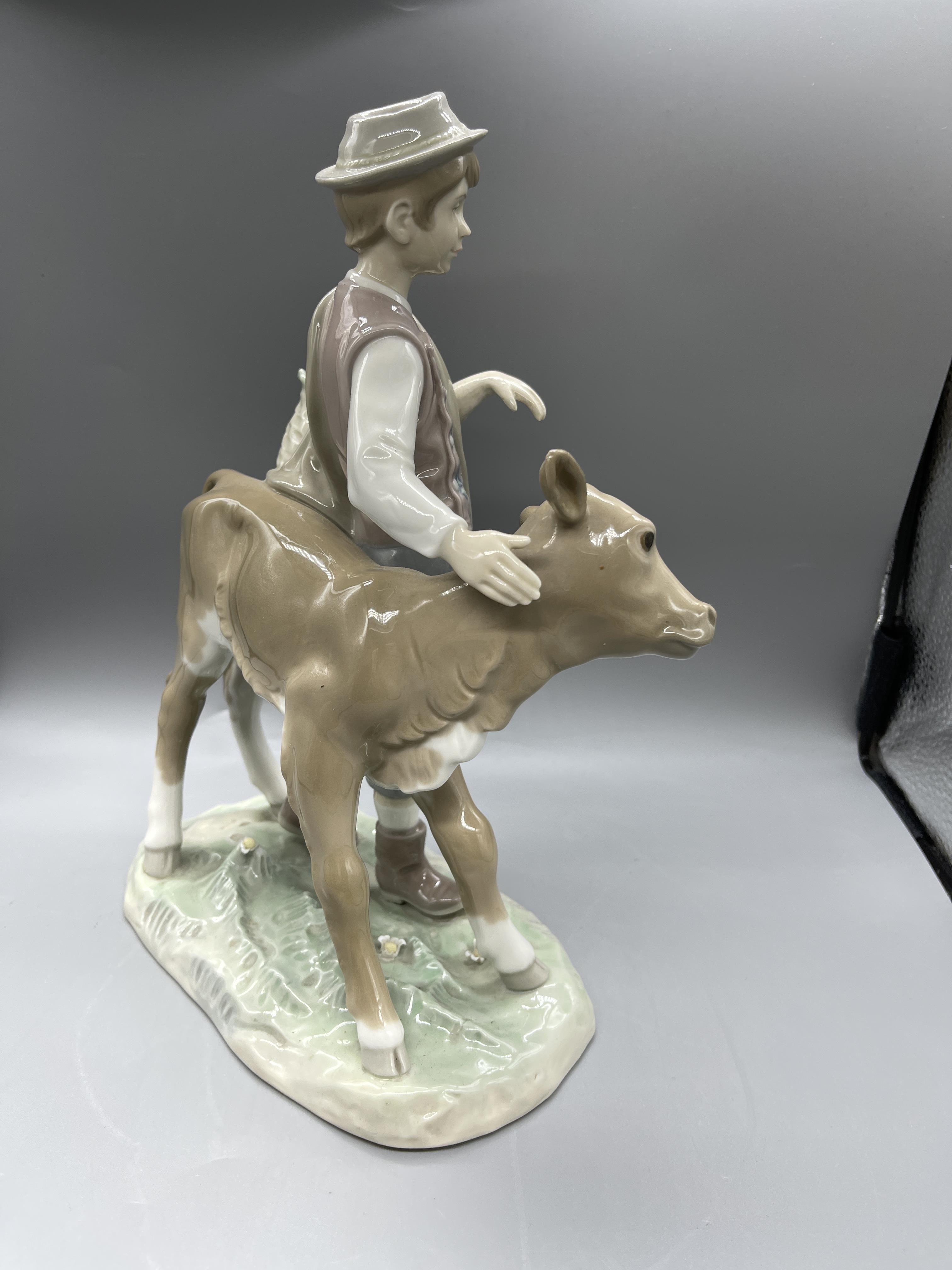 Taking cow to market, Lladro figureLladro boy and - Image 5 of 8
