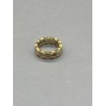 9ct Tri Colour Gold Wavy Ring