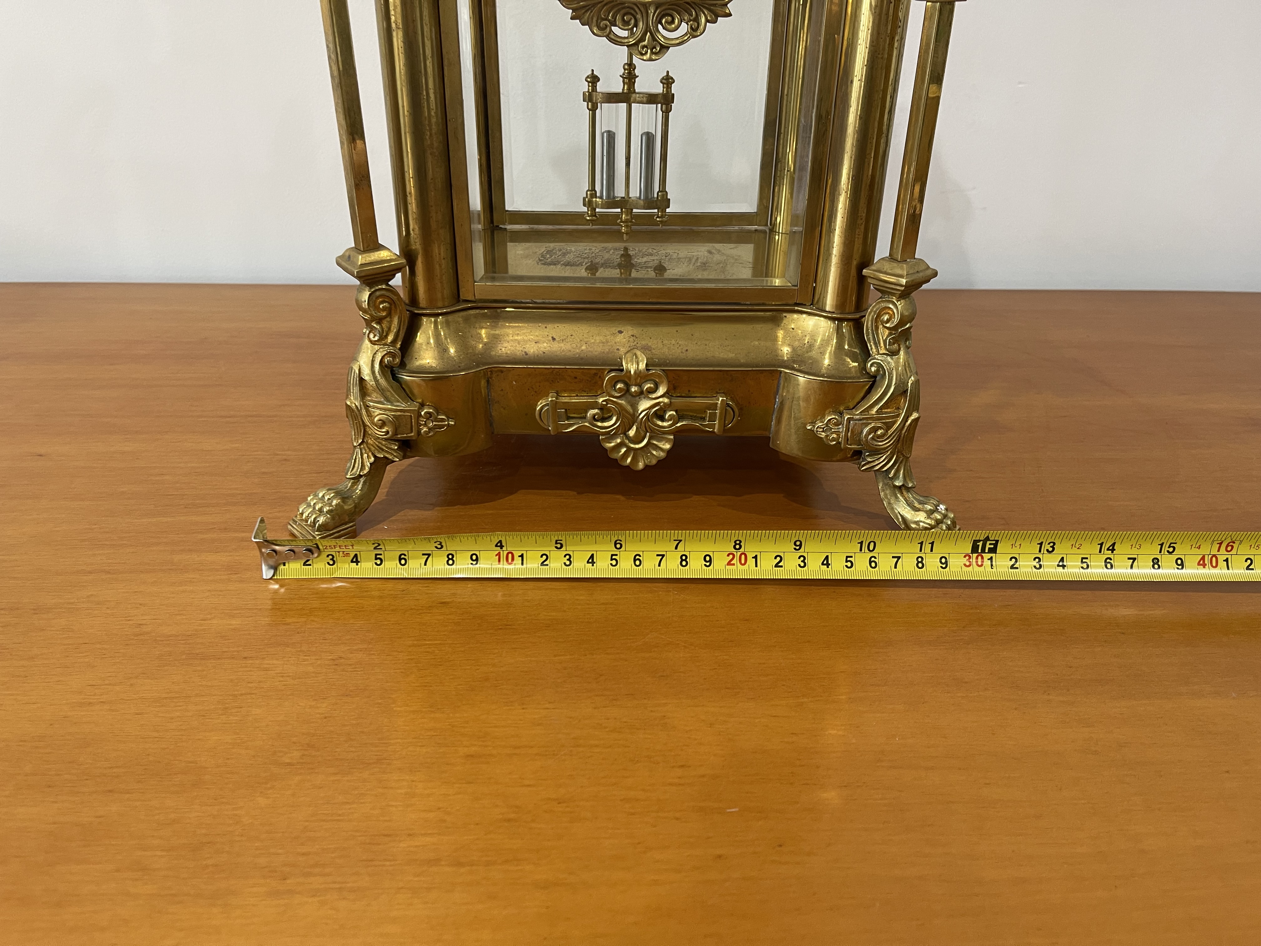 Stunning 8 Day Striking Brass Four Glass Ansonia Mantel Clock - Image 21 of 21