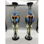Pair Of Moorcroft Polish Flowers Vases by Rachel B