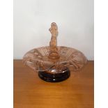 Gorgeous 1930's Art Deco Pink Frosted Centre Piece