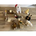 Collection of Ten Steiff and other Soft Toys Great