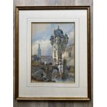 Framed and Signed Watercolour Depicting Castle by