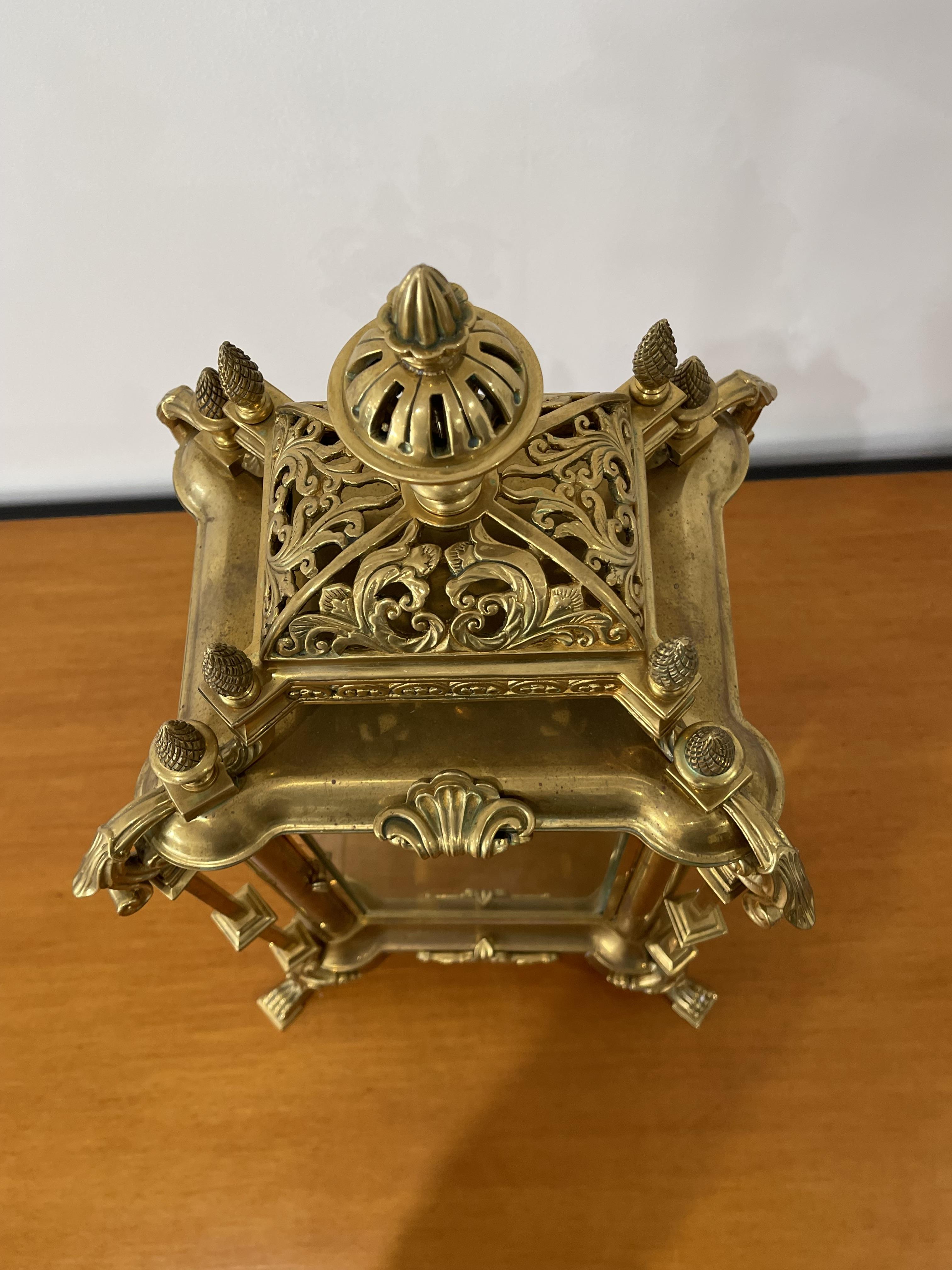 Stunning 8 Day Striking Brass Four Glass Ansonia Mantel Clock - Image 17 of 21