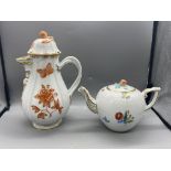 Herend Porcelain Coffee Pot and Tea Pot Great Cond