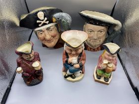 Assorted Toby Jug Models to include Royal Doulton