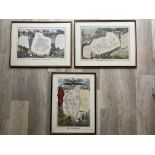 Three Large Maps - French Department - Hautes Pyre