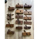 Collection of 15 Woodworkers Planes with Makers Na