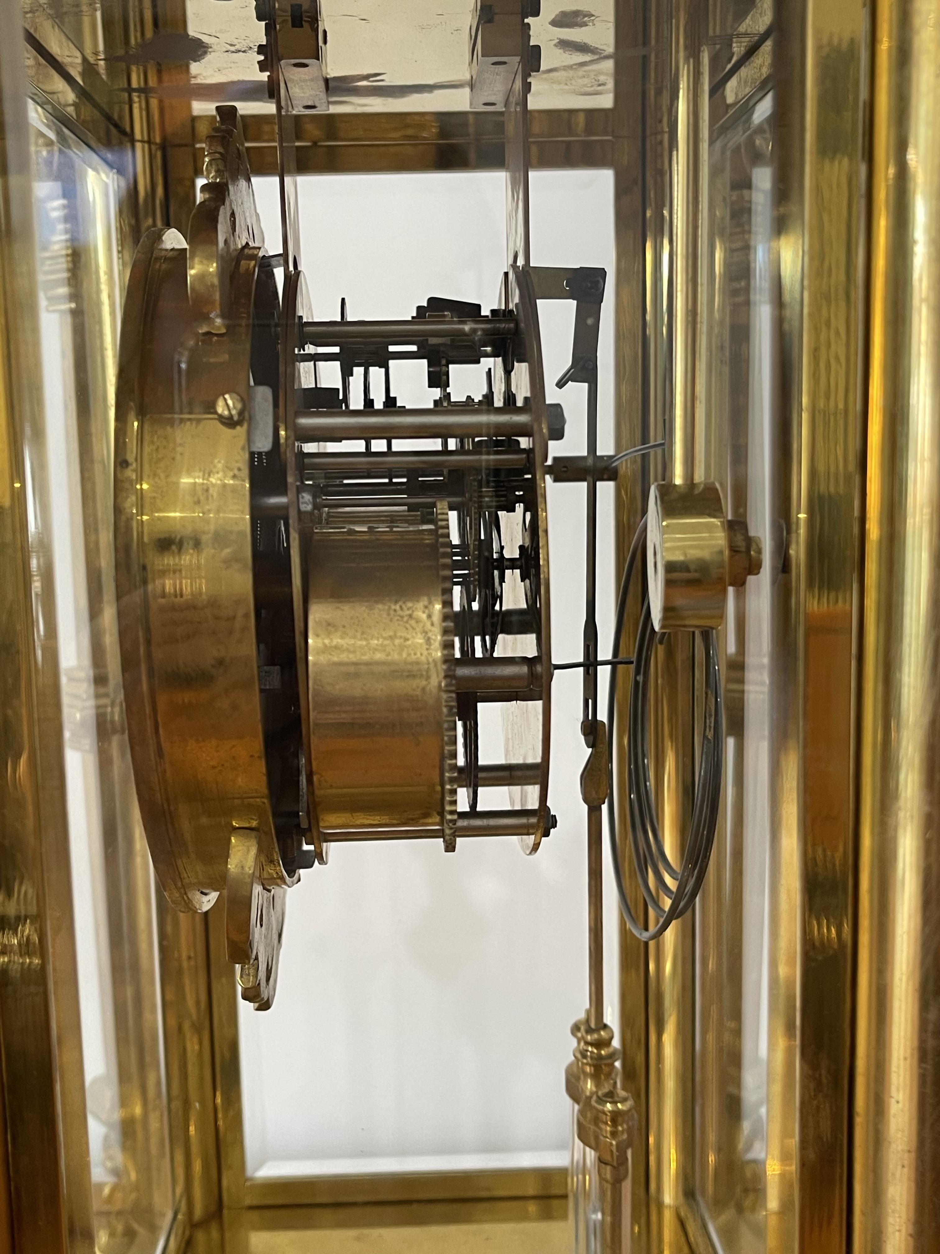 Stunning 8 Day Striking Brass Four Glass Ansonia Mantel Clock - Image 6 of 21