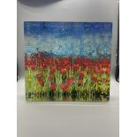 Signed Poppy Field Glass from Affordable Art Fair