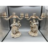 Pair of Rudolstadt Volkstedt Porcelain Candlestick