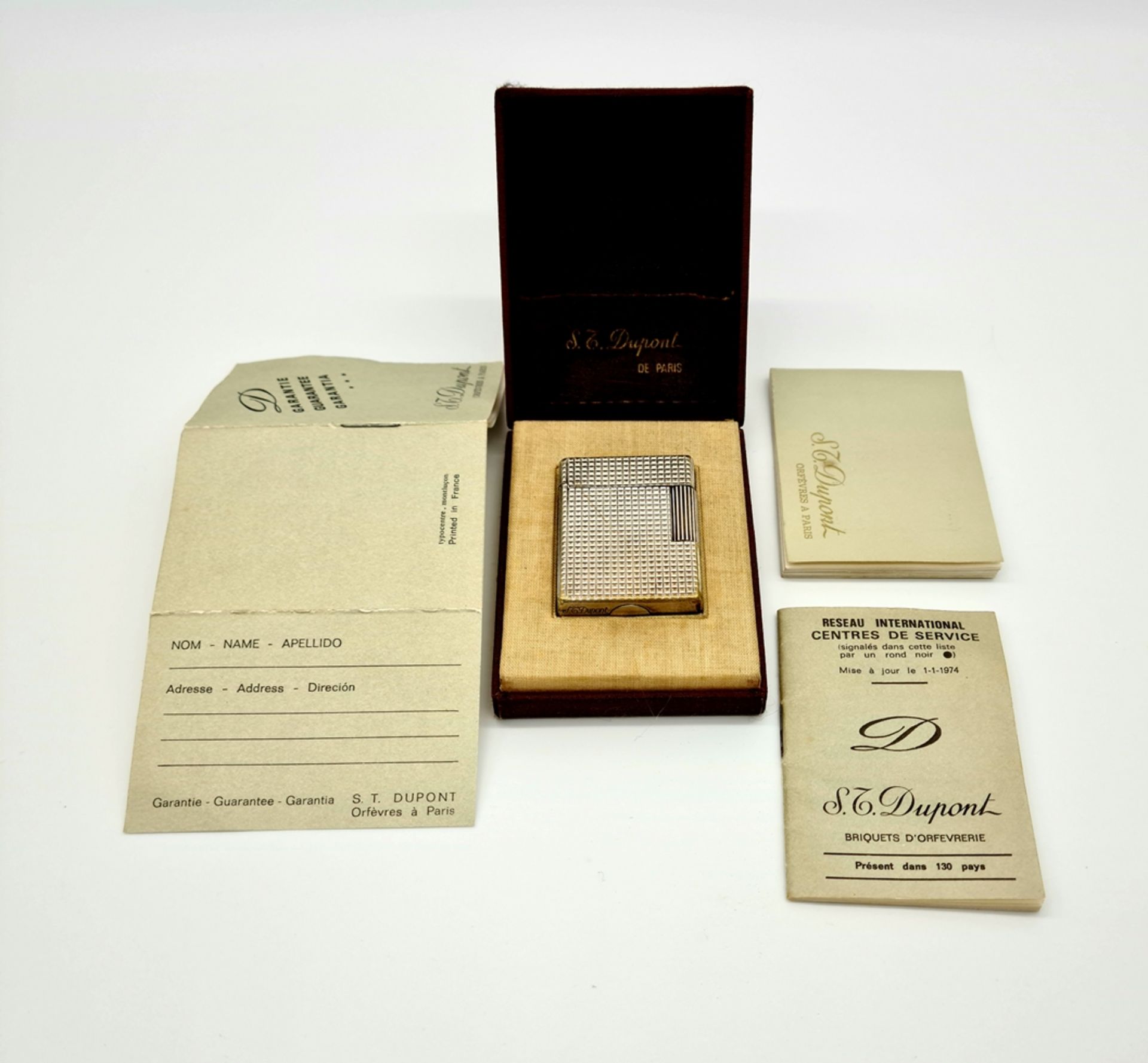 S.Z. Dupont Feuerzeug inkl. Beschreibung ,Garantiekarte und Etui, Größe: 50x35c