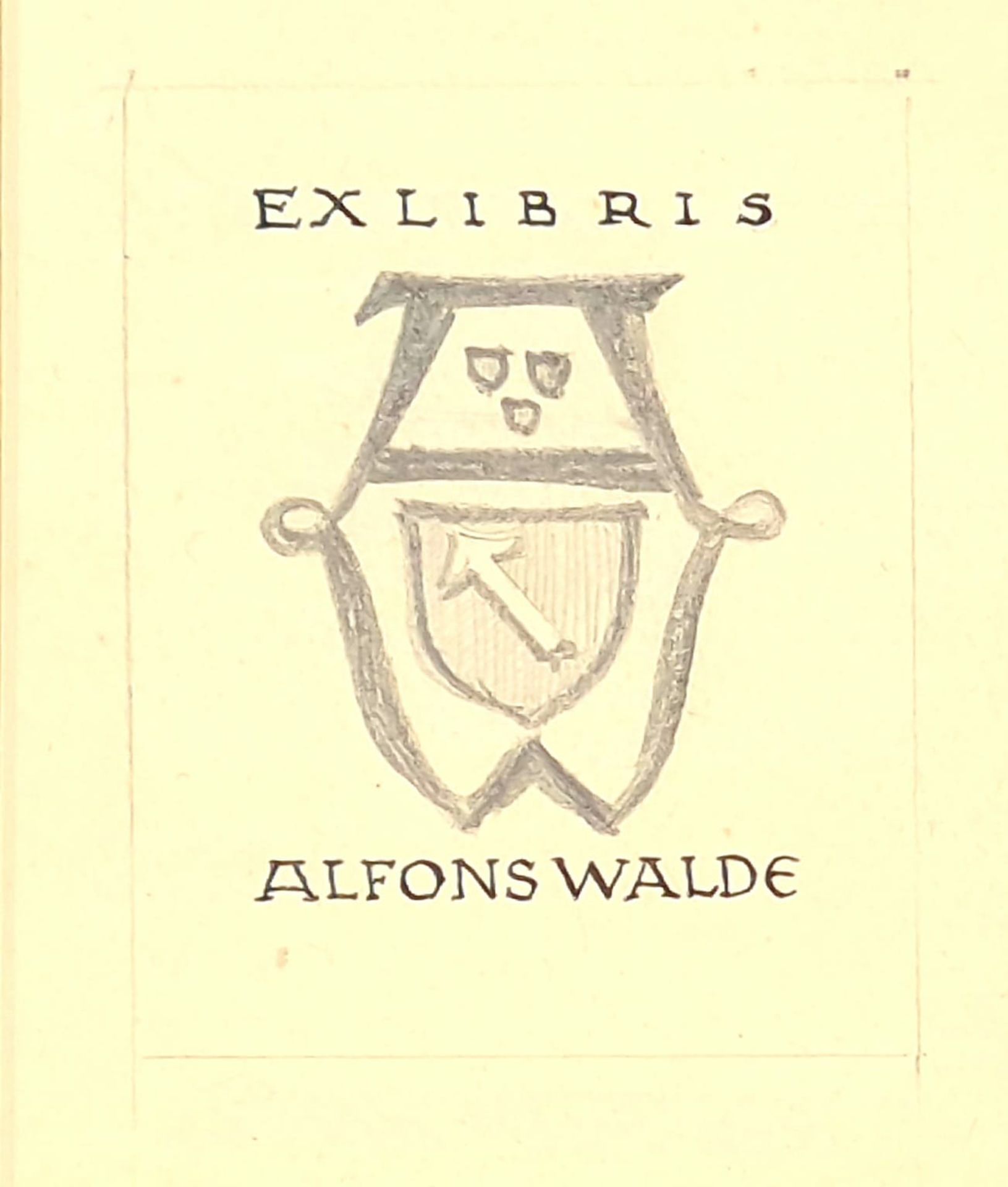 Harald Pickert (1901 iLeitmeritz - 1983 Kufstein), Entwurf Exlibris für Alfons Walde, Bleistift und - Bild 2 aus 3