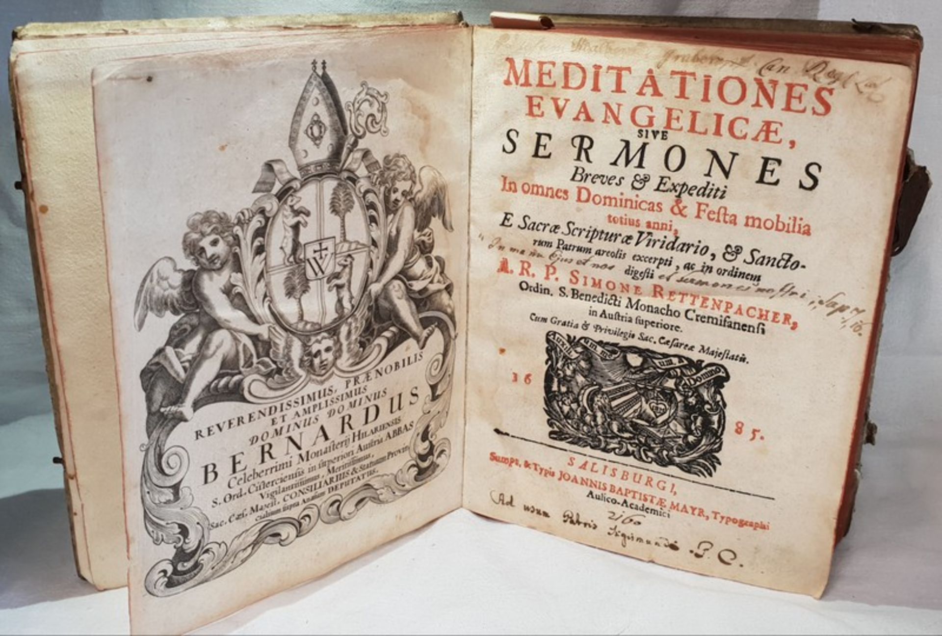 Meditationes Evangelicae sive Sermones... A.R.P. Simone Rettenpacher , Salzburg 1685,
