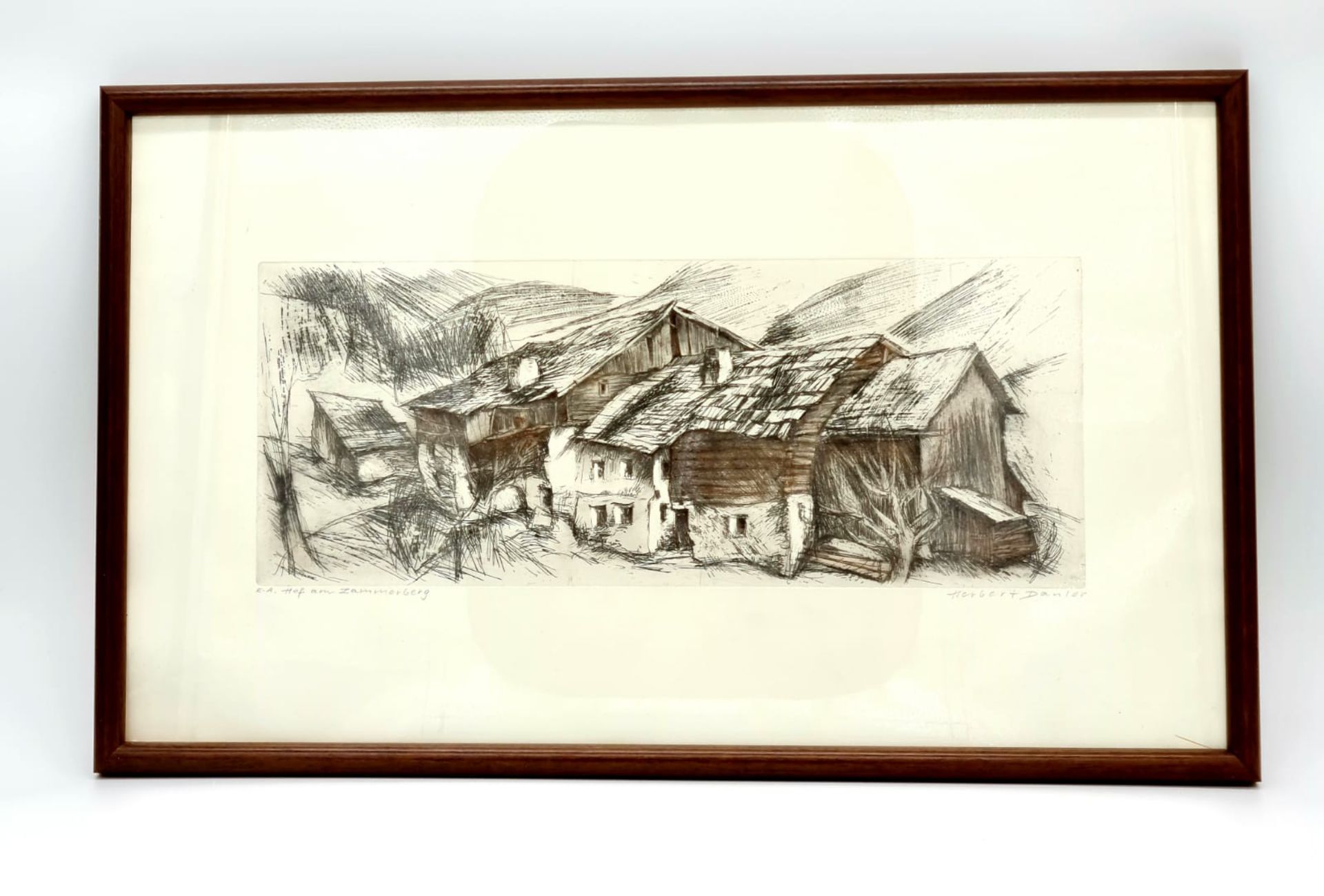 Herbert Danler , (Fulpmes, Tirol, 1928-2011 Telfes im Stubaital) Hof am Zammerberg, signiert unten - Image 4 of 4