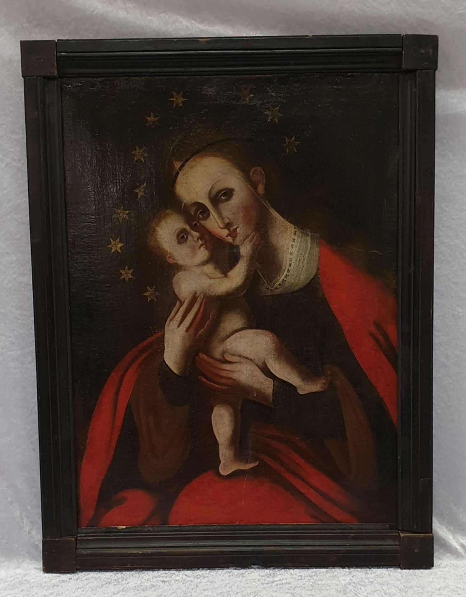 Nach Lucas Cranach 1472-1553 , Gnadenbild Madonna mit Kind, Öl auf Leinwand, 18.Jahrhundert, Größe: - Image 2 of 2