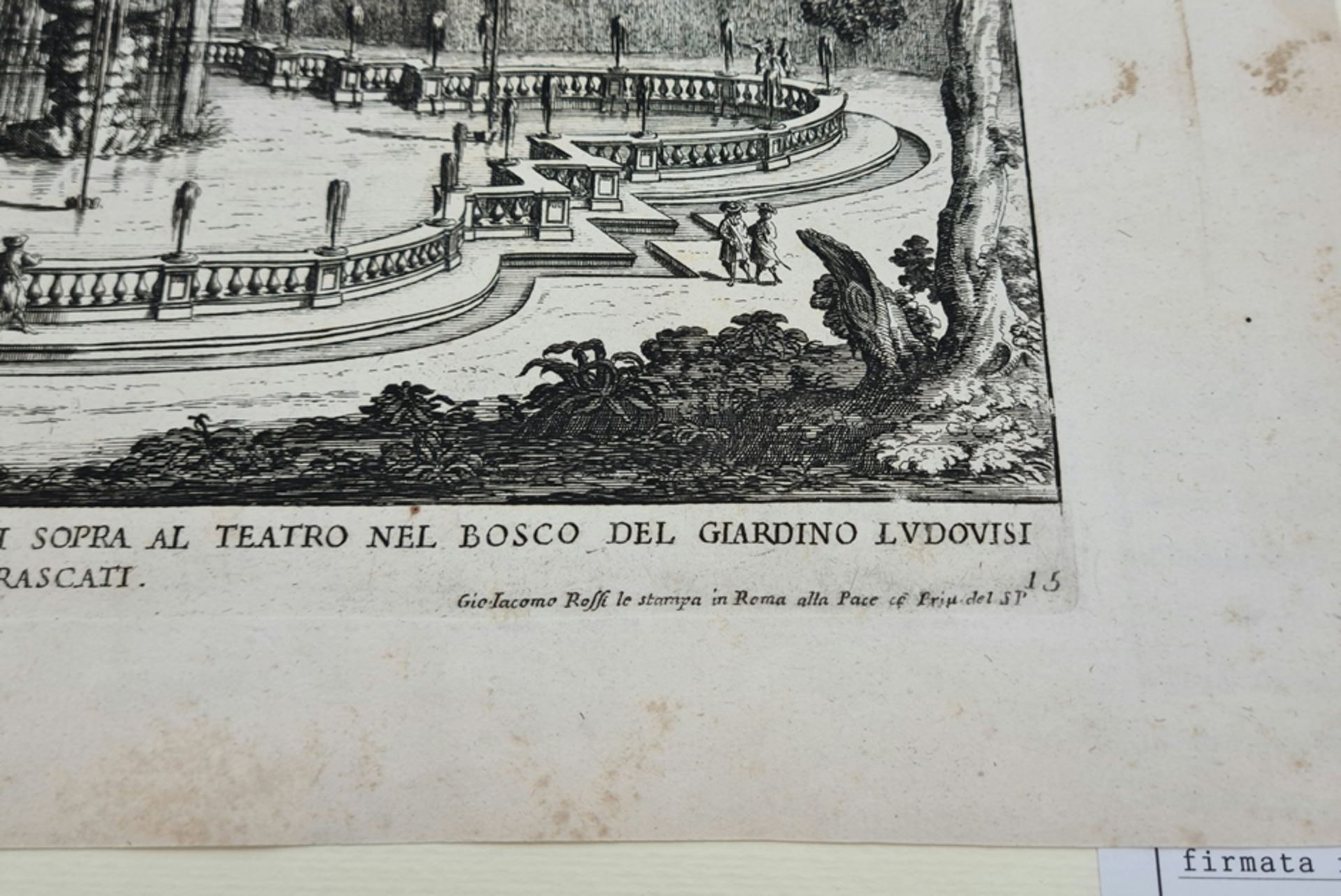 Giovanni Battista Falda ,(Valduggia 1643 .--Roma 1678 ) Kupferstich, Fontana Superiore - Image 4 of 6