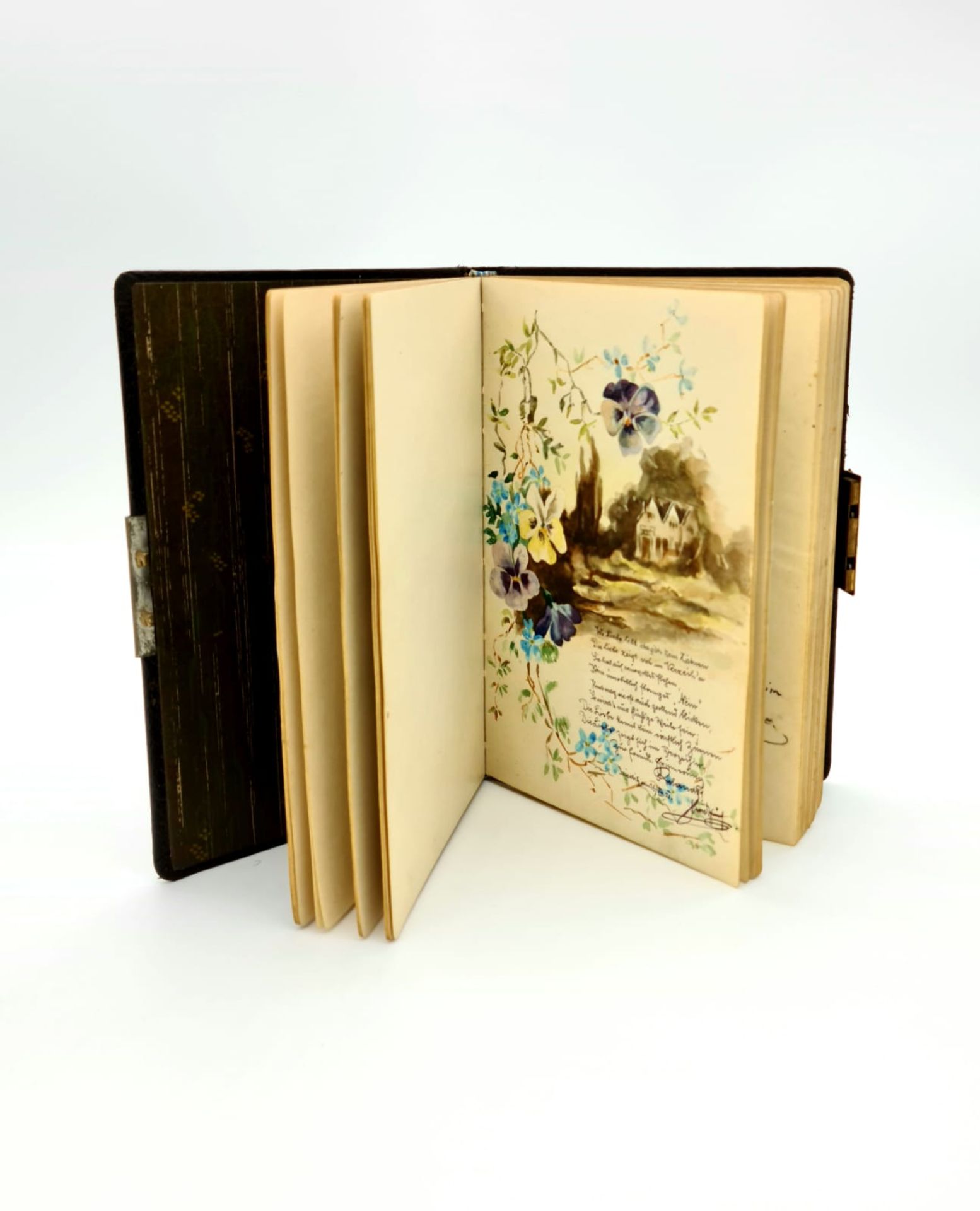 Poesiealbum aus den 1920er Jahren mit mehreren Aquarellen und Gedichten, Größe: ca. 19x13cm, - Image 2 of 6