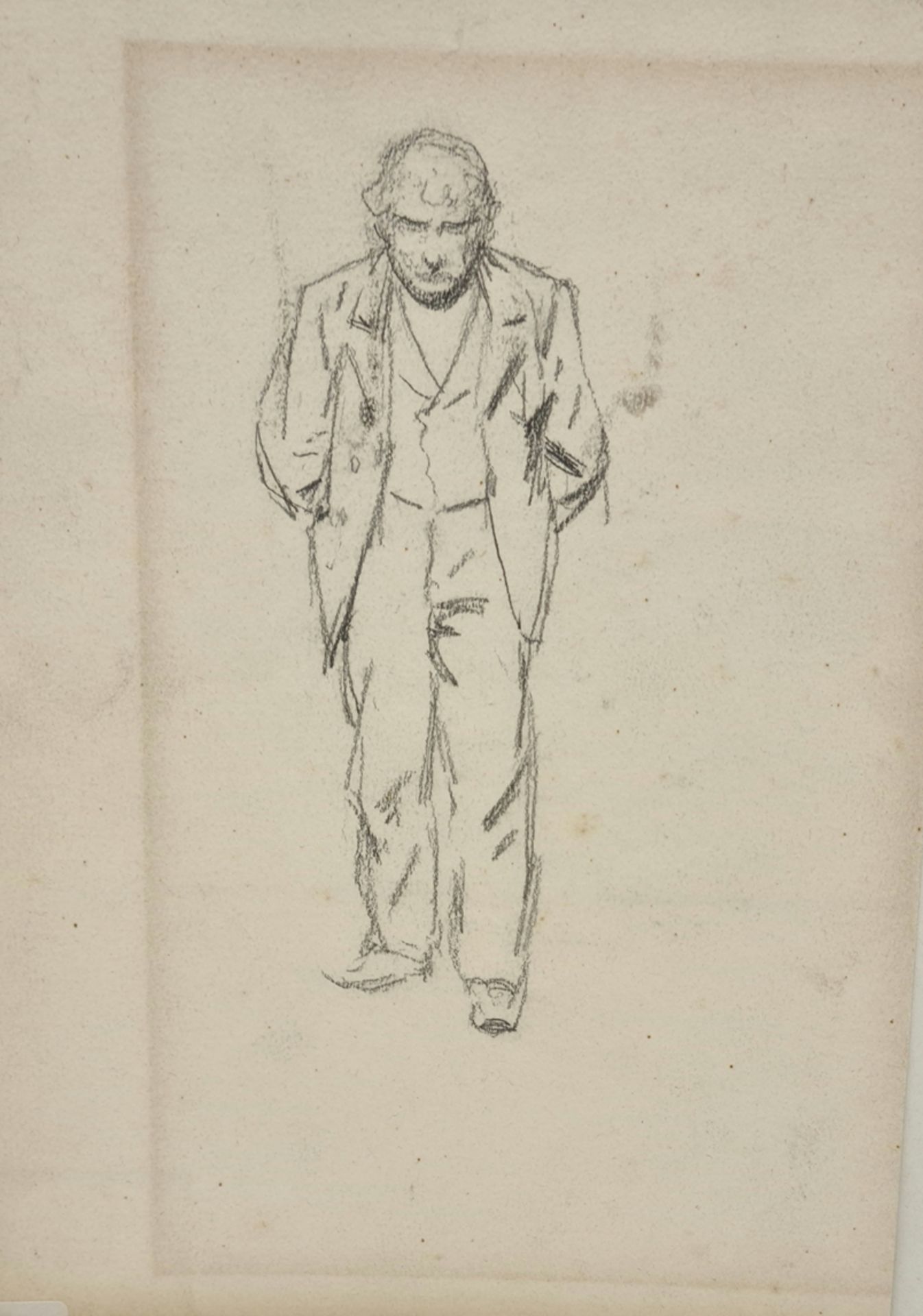 Hugo Engl 1852-1926 , Zeichnung auf Papier, Passepartoutausschnitt 13x14,5 cm , ungerahmt, - Image 3 of 3