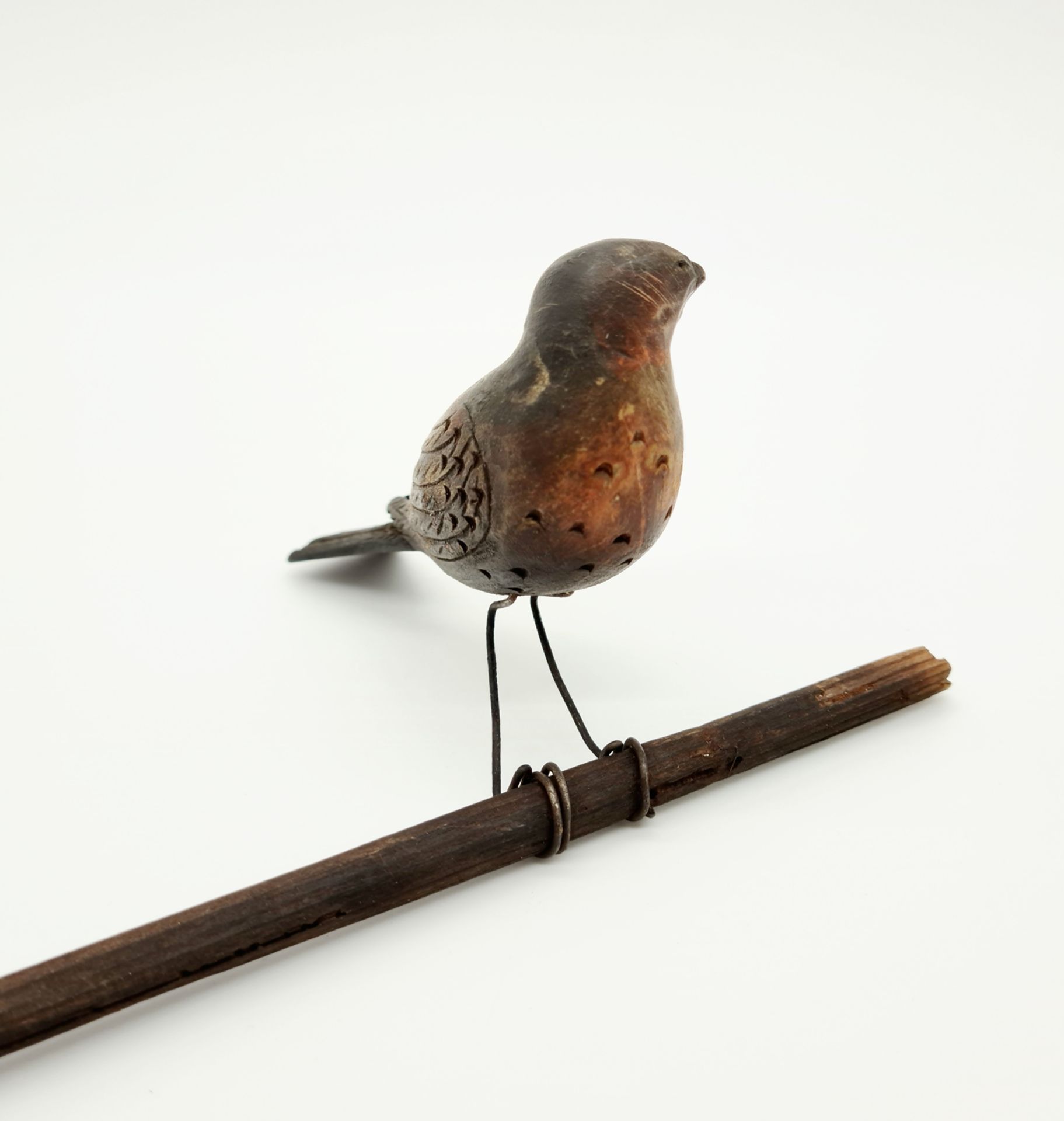 Vögel, Holz bunt bemalt, Vogellänge je: 10cm, 12 ,5 cm, Ende 19. Jhd, - Image 3 of 3