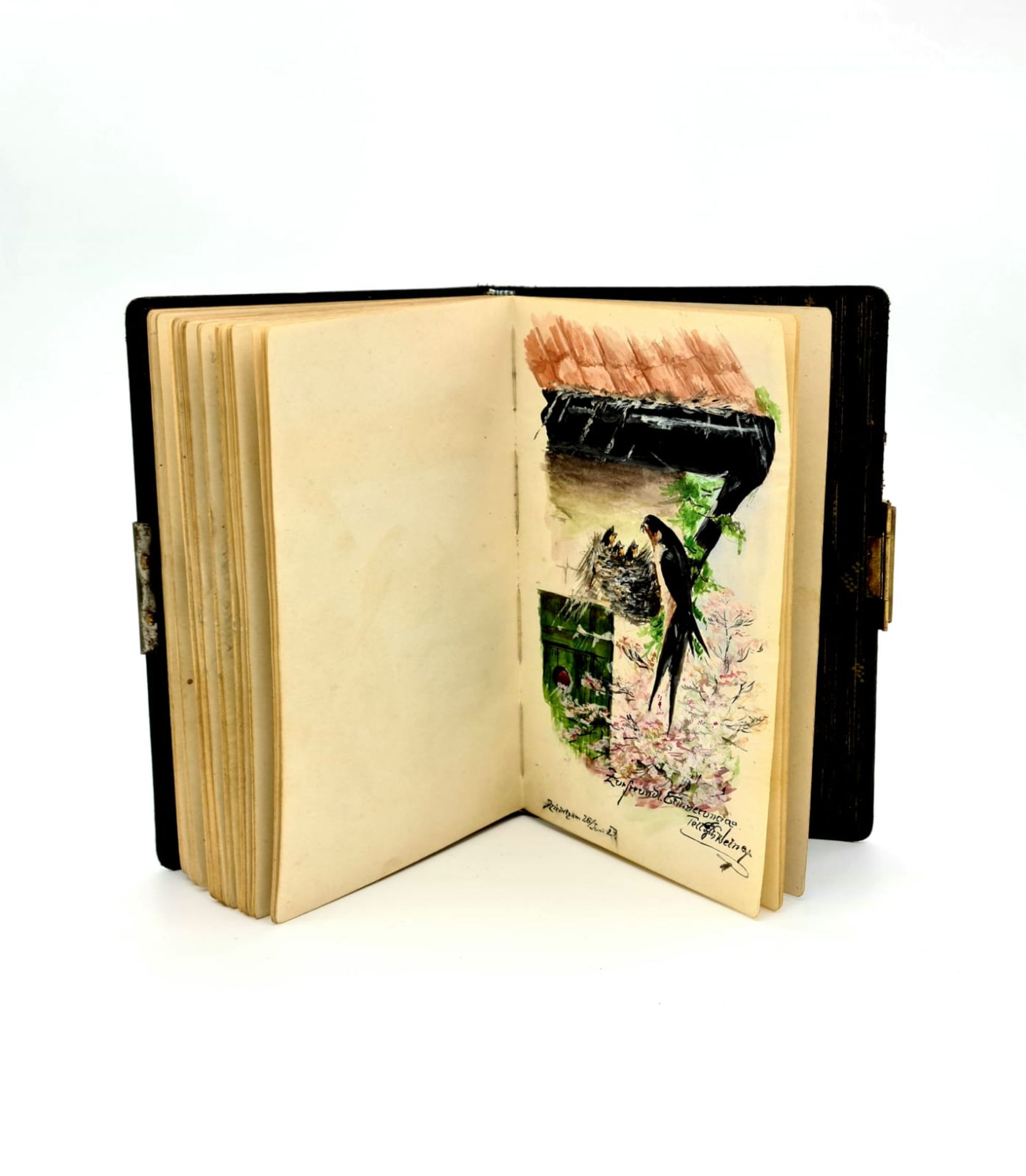 Poesiealbum aus den 1920er Jahren mit mehreren Aquarellen und Gedichten, Größe: ca. 19x13cm, - Image 4 of 6
