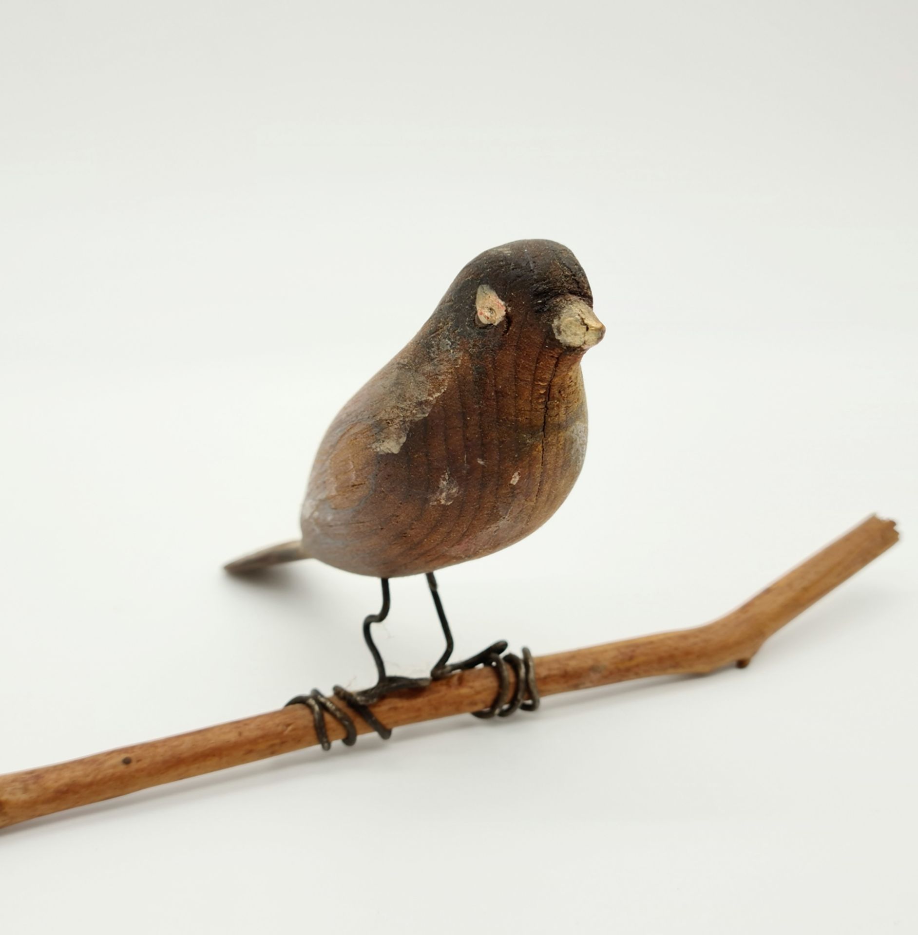 Vögel, Holz bunt bemalt, Vogellänge je: 10cm, 12 ,5 cm, Ende 19. Jhd, - Image 2 of 3