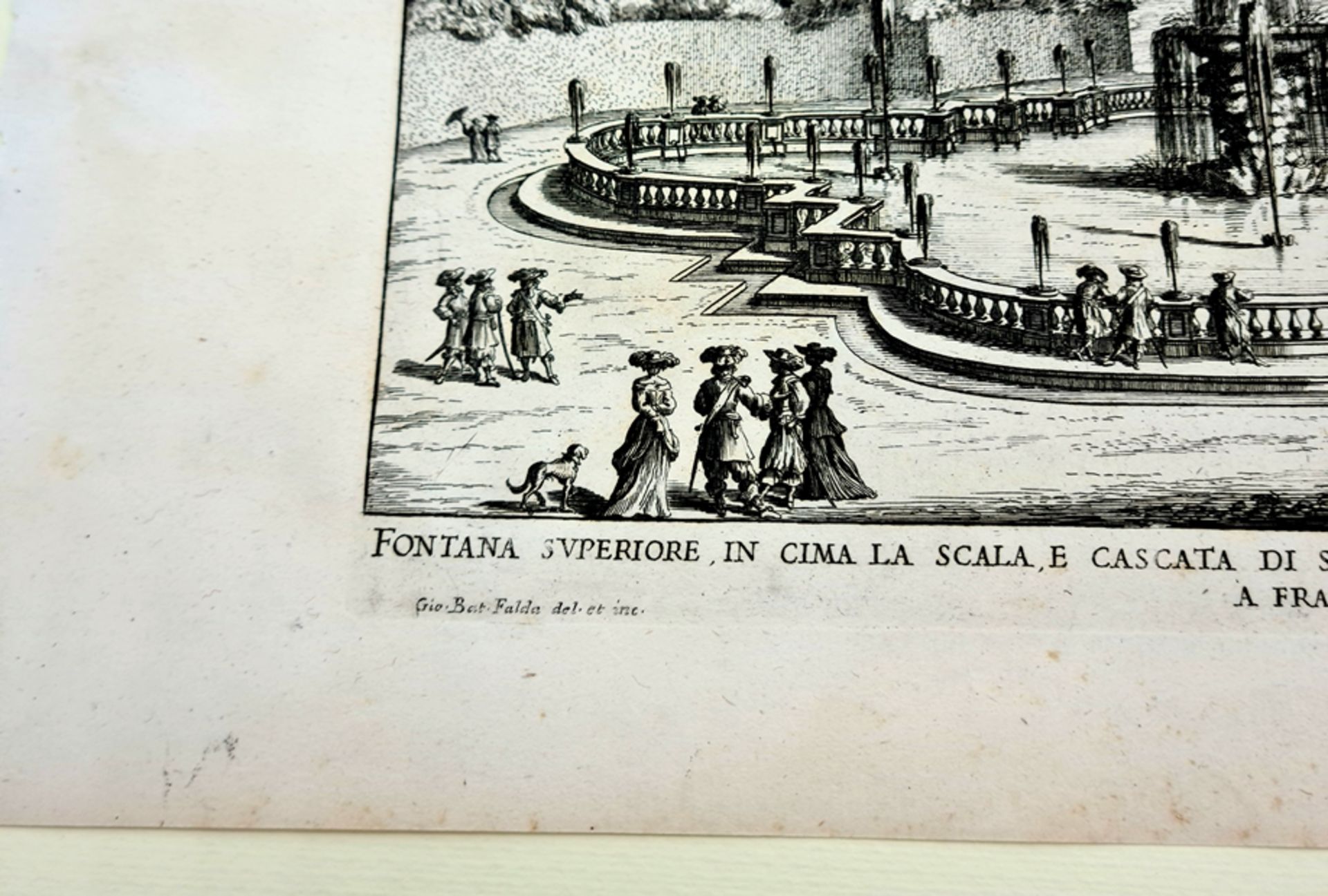 Giovanni Battista Falda ,(Valduggia 1643 .--Roma 1678 ) Kupferstich, Fontana Superiore - Image 3 of 6