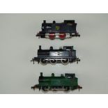 A group of HORNBY DUBLO small tank locos to include 2 x class R1 and 1 x starter set loco - F (
