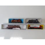 A group of N Gauge American Outline Rock Island diesel locomotives by RIVAROSSI and LIFE-LIKE