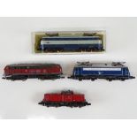 A group of unboxed German and Italian Outline N Gauge diesel and electric locomotives by