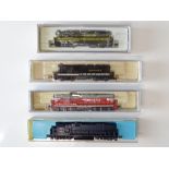 A mixed group of American Outline N Gauge diesel locomotives by LIFE-LIKE, ATLAS and CON-COR - G/