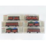 A small mixed group of HO Gauge freight wagons by FLEISCHMANN - VG/E in G boxes (6)