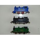 A group of HORNBY DUBLO small tank locos to include 2 x class R1 and 1 x starter set loco - F/G (