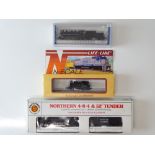 A group of N Gauge American Outline steam locomotives by BACHMANN and LIFE-LIKE - G/VG in G/VG boxes
