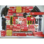 A large quantity of HORNBY DUBLO 2-rail track and accessories - mostly boxed - G/VG in G boxes where