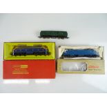 A mixed group of OO Gauge diesel and electric locomotives to include a Transcontinental double ended