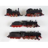 A group of unboxed German Outline N Gauge steam locomotives by ARNOLD, FLEISCHMANN and MINITRIX -