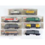 A group of HO Gauge German Outline tank wagons by FLEISCHMANN (one unboxed) G/VG in G boxes (where