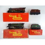 A pair of TRI-ANG OO Gauge Princess Class steam locos in BR maroon and green liveries - F/G in F/G