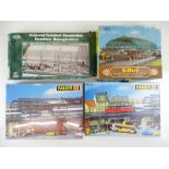 A quantity of unbuilt HO Gauge European Outline station building kits by KIBRI, HELJAN and