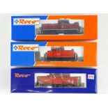 A group of HO Gauge German Outline diesel locomotives by ROCO comprising 63421, 63953 and 72830 -