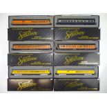 A group of HO Gauge American Outline passenger coaches by SPECTRUM - various liveries - as