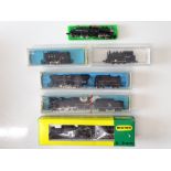 A group of N Gauge American Outline steam locomotives by MINITRIX, ATLAS, RIVAROSSI and LIFE-