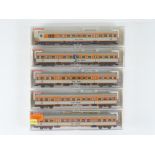 A group of HO Gauge German Outline Silberlinge push-pull passenger coaches by FLEISCHMANN all in